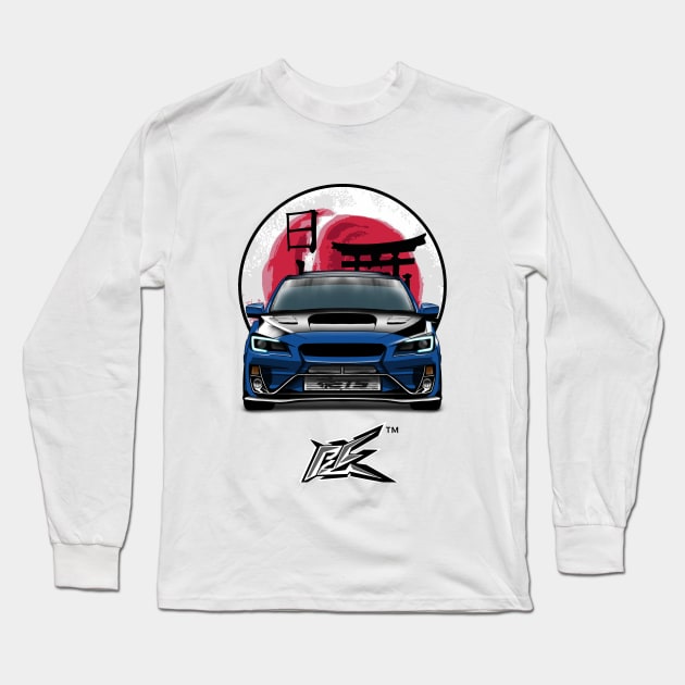 subaru wrx sti rally blue Long Sleeve T-Shirt by naquash